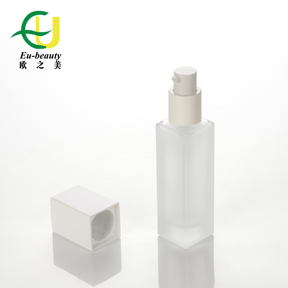 18牙按压粉泵 塑料乳液泵配30ml磨砂瓶